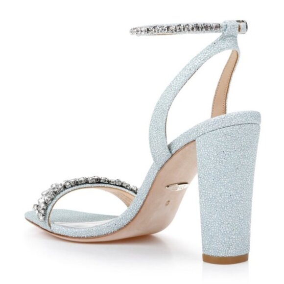 Badgley Mischka Tasmine heeled evening sandals sz 9.5 for bridal or guest - Picture 4 of 11